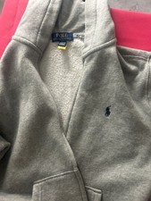 Ralph Lauren Polo grigia felpa con cappuccio bambino taglia M10/12 unisex, usata delicatamente autentica 