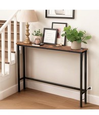 Tavolo Consolle con Prese di Alimentazione, Tavoli da Corridoio Sottili Ideale per Spazi Stretti