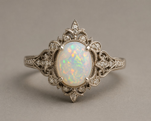 Anello regina opale - , etiope