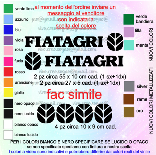 Fiatagri adesivi kit pezzi - kit, 8