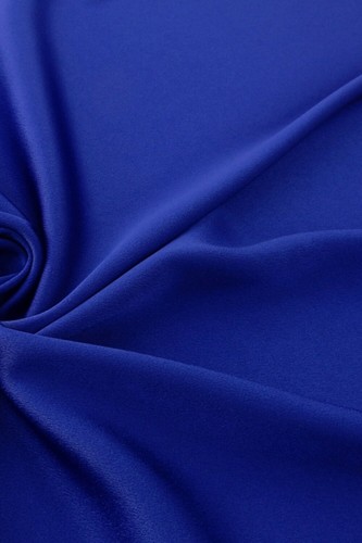 Tessuto raso crepe retro - , blu