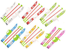 Set sci da sci per bambini con attacco e bastoncini in plastica 70 cm 6 colori
