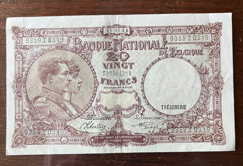 Banconota belgio franchi - belgio,,