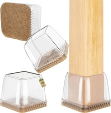 18Pcs Feltrini per Sedie Quadrati, Gommini per Sedie in Silicone Con Feltro, Tra