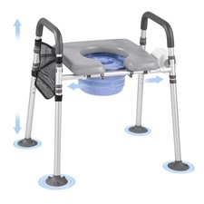 VEVOR Sedia Comoda da Comodino Capacità 227 kg Sedile WC Rialzato Regolabili