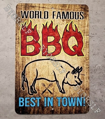 Insegna metallo barbecue - metallo,