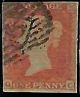 94892bA - GRAN BRETAGNA - FRANCOBOLLO - SG # 8 Un penny Rosso - USATO