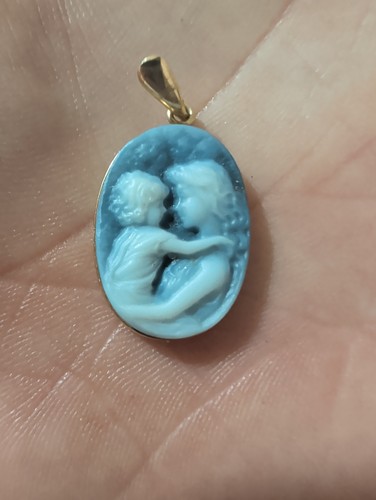 14k mother and child cameo - 14k,