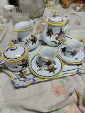VINTAGE SERVIZIO CAFFÈ TÈ PORCELLANA BASIANO FATTI A MANO FIORI