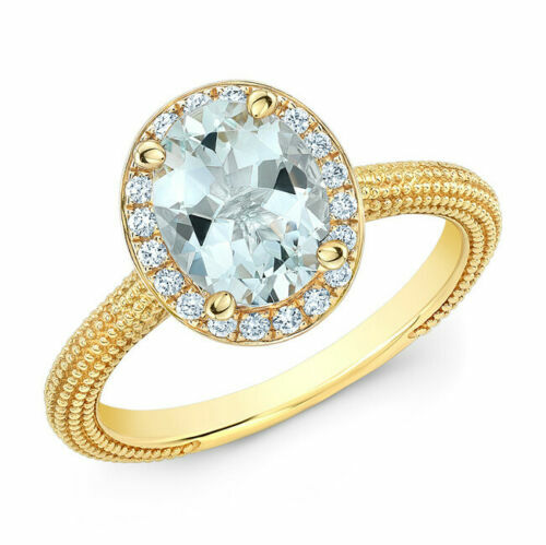 Acquamarina anello diamante - anello,
