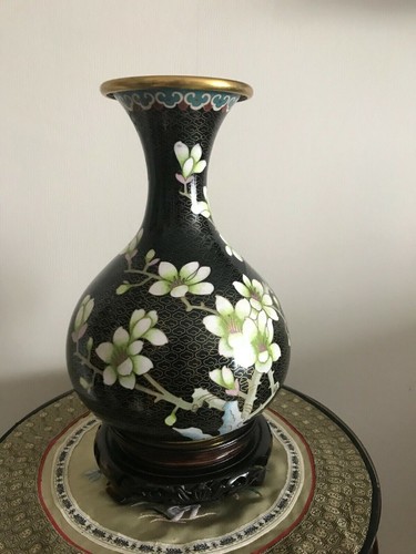 Cloisonne vase bronze - vase,