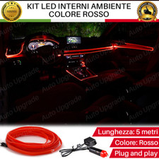 KIT LED INTERNI AMBIENT ABITACOLO FIBRA OTTICA RED 5 M PER LANCIA YPSILON HYBRID