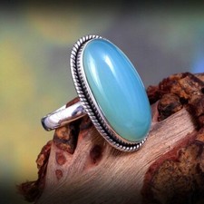 Blu Calcedonio Anello 925