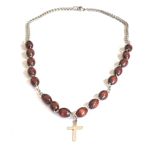 Collana rosario con - croce, in