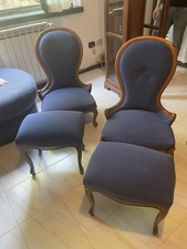 Set 2 Poltroncine basse e 1 sgabello in legno imbottite, Usate