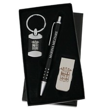SET PENNA PORTACHIAVI FERMASOLDI LOGO INCISO MARINA MILITARE