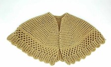 Offerta! SCIALLE Mantella lana UNCINETTO  Fatto a mano Handmade - Beige 154