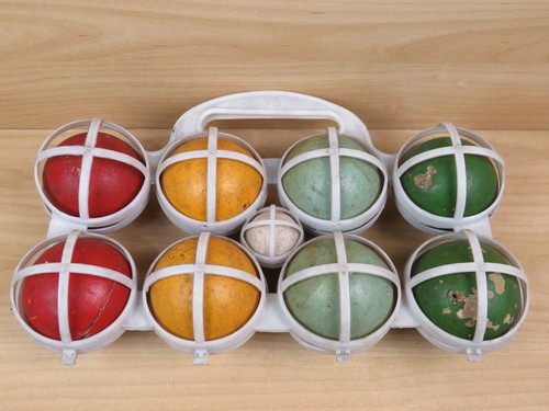Vecchio set bocce legno - vecchio, in
