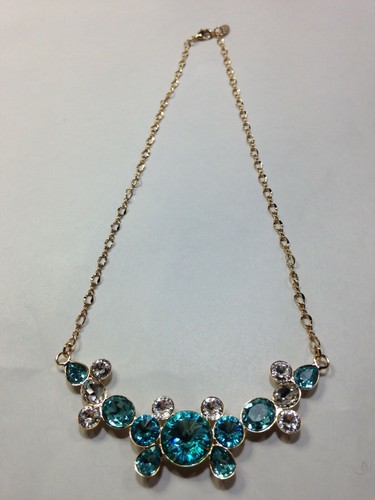 Collana ottone con strass - in,
