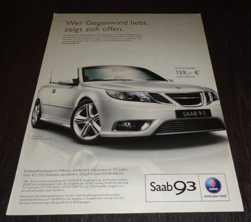 Pubblicità saab cabrio - pubblicità,