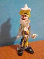 VECCHIO VETRO DI MURANO VINTAGE CLOWN PAGLIACCIO STATUINA STATUETTA