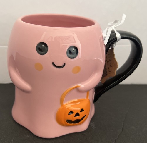 Tazza fantasma rosa halloween - fantasma,