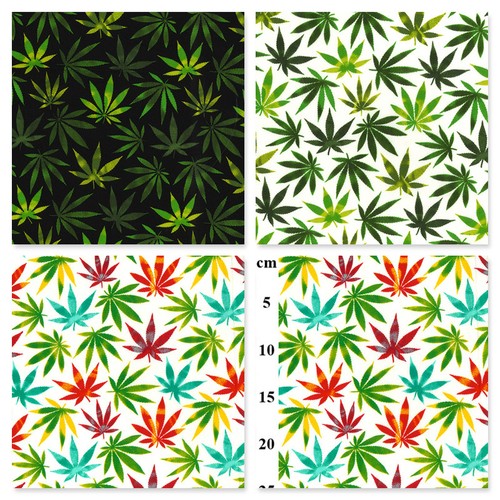 Tessuto foglia cannabis cotone - foglia,