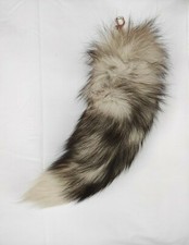 Coda in Pelliccia di vera Volpe con gancio in metallo, pendente per borsa.