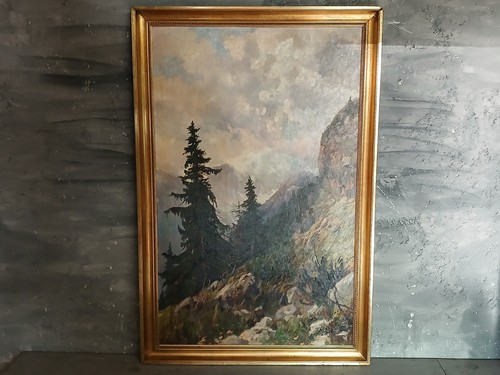 Dipinto montagna veduta - dipinto,
