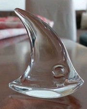 Daum France scultura di pesce in cristallo anni 1950 Vintage