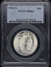 1941-S 50C Walking Liberty
