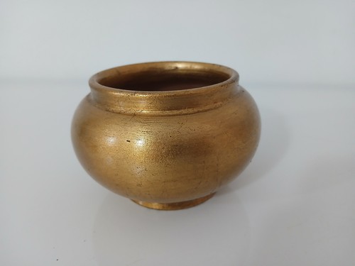 Vaso ceramica dorata due - vaso, i