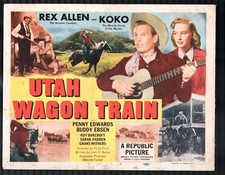 Lobby Card: Utah Wagon Train Lobby Card Set 11"x14" Rex Allen Buddy Ebsen Wes...