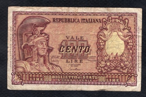 Italie 100 lire - lire, 1951