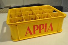Cassetta plastica vintage gialla portabottiglie acqua Appia per 12 bottiglie