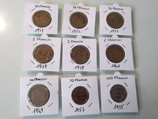 FRENCH FRANC COINS - '30s '40s