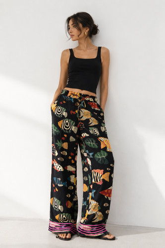 Pantaloni farm rio fish stampa - fish,
