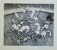 Enrico Benaglia  Acquaforte La battaglia