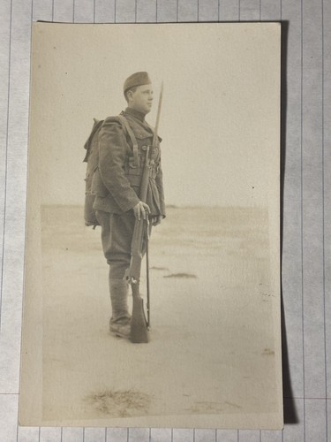 Ww1 rppc doughboy elmetto - doughboy,