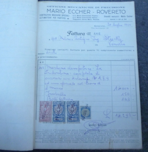 Blocco fatture 1924 con - blocco,