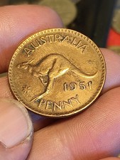 AUSTRALIA 1 PENNY 1951 GEORGE VI CANGURO AUSTRALIANO 