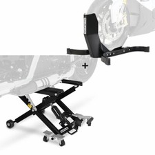 Ponte Sollevatore Moto Cric Idraulico Mid-Lift XL + blocca ruota nero