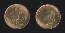20 LIRE 1990 RAMO DI QUERCIA -