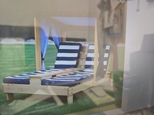 Sdraio Lettino Doppio per Bambini con cuscino Little Stars da Esterno, Giardino 