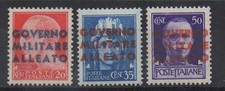 1943 NAPOLI OCCUPAZIONE ANGLO AMERICANA 3 VALORI NUOVI   MF0189