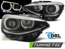 Coppia di Fari Anteriori Angel Eyes per BMW F20 F21 2011-2014 LED Neri