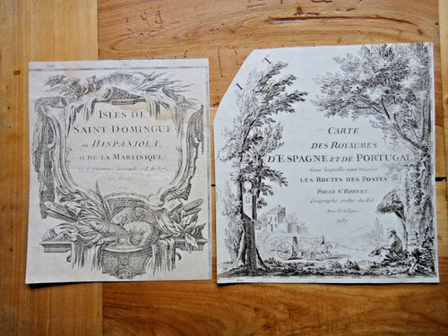 1750 due cartigli - cartigli, carte