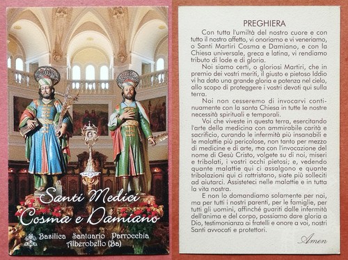 Santino holy card santi - santino,