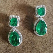 Pear Cut Emerald & Lab Created