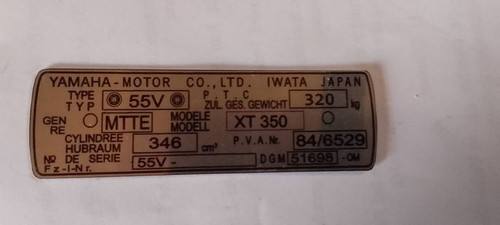 Targa yamaha moto - yamaha,